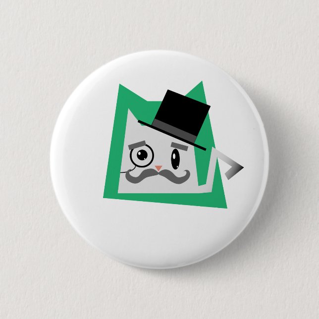 Monocle-Katze Button (Vorderseite)