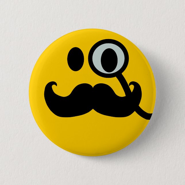 Monocle u. Schnurrbart kundengerechtes backgrnd) Button (Vorderseite)