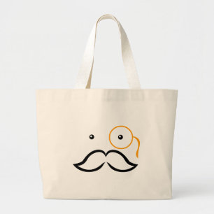 Monocle und Mustache Jumbo Stoffbeutel