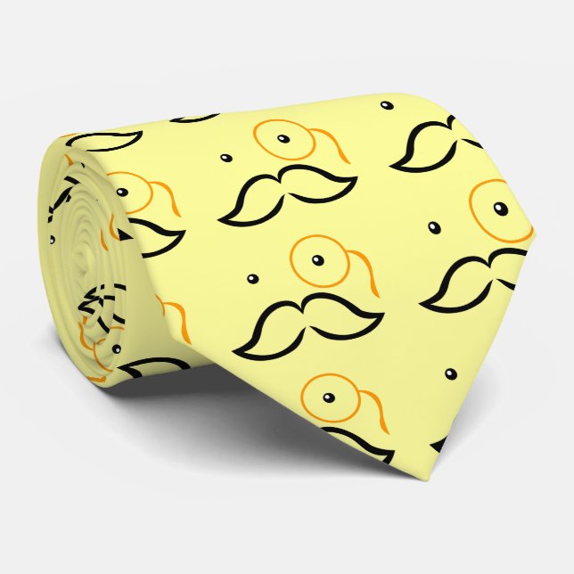 Monocle und Mustache Krawatte (Gerollt)