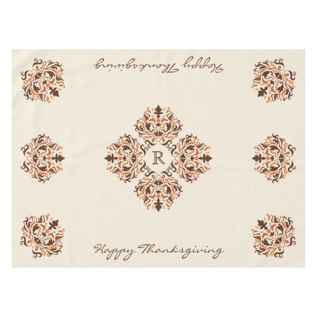 Monografie der Autumn Damask Tischdecke (Vorderseite (Horizontal))