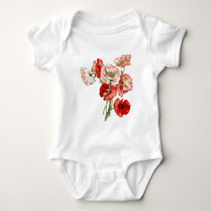 Monografie der Mohnwild-Blume Baby Strampler