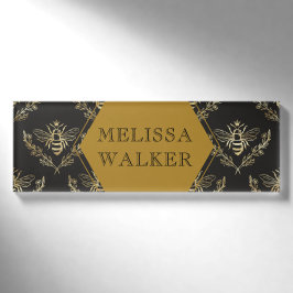 Monografie der Vintagen Goldkönigin Namenschild