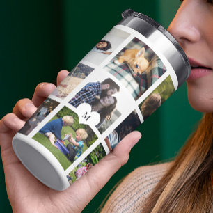 Monografie mit mehreren Fotos personalisiert moder Thermobecher