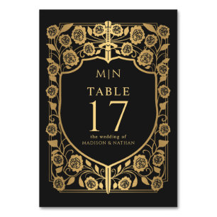 Monografische Hochzeit der Black Shield Medieval F Tischnummer