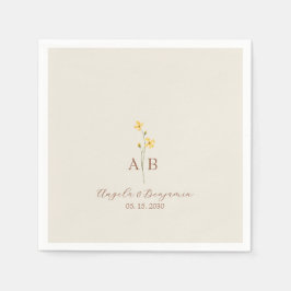 Monografische Hochzeit der Minimalistischen Wildbl Serviette