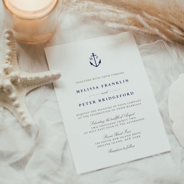 Monografische Hochzeit der Nautischen Marine und d Einladung (Von Creator hochgeladen)
