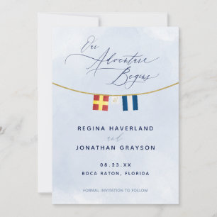 Monografische Hochzeit der Seeflagge Rette D Save The Date