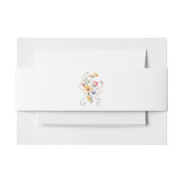 Monografische Hochzeit der Wasserfarbe-Wildblume Einladungsbanderole