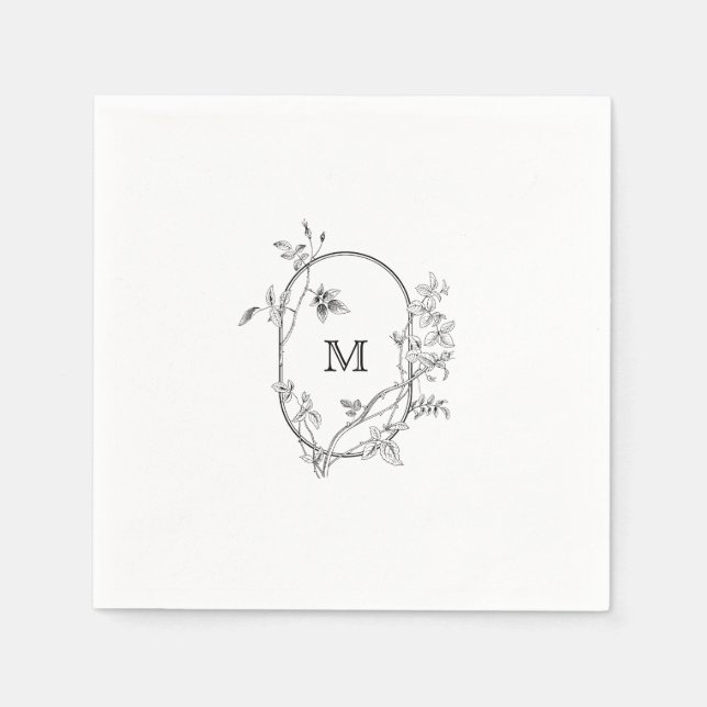 Monografische Hochzeit des formalen Wappen Serviette (Vorderseite)