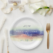 Monografische Hochzeit in der Aquarelllandschaft