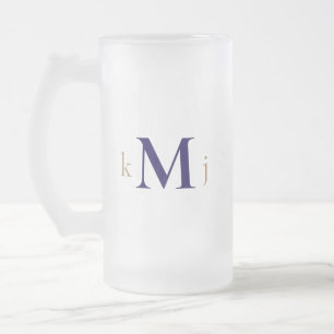Monografische Hochzeit von Gold und Navy Mattglas Bierglas