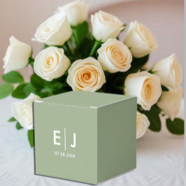 Monografische Hochzeit von Sage Green & White Geschenkschachtel
