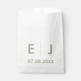 Monografische Hochzeit von Sage Green & White Geschenktütchen