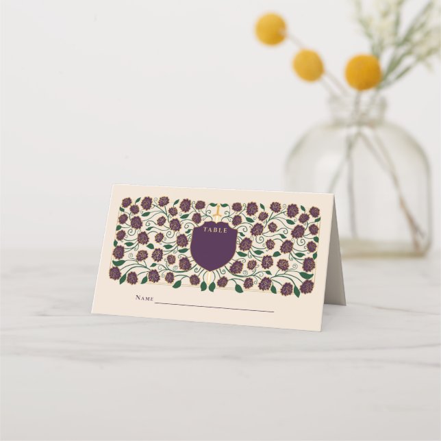 Monografische Hochzeit von Sword & Shield Platzkarte (Vorderseite)