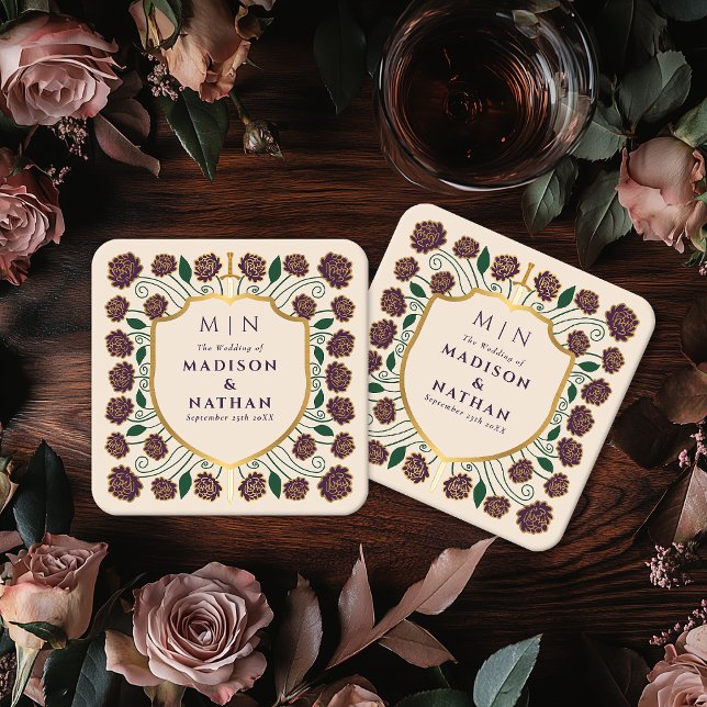 Monografische Hochzeit von Sword & Shield Rechteckiger Pappuntersetzer (Von Creator hochgeladen)