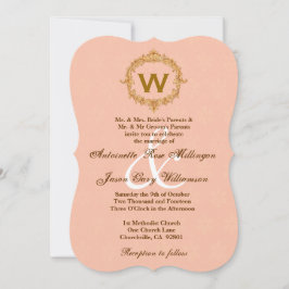 Monografische Hochzeit von Vintagen Goldrahmen Einladung