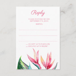 Monografische Hochzeitskarte für den Vogel des Par RSVP Karte