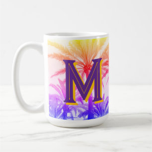 Monografische Tasse der Sonnenuntergangspalme