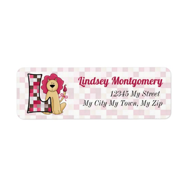 Monografischer Brief des Kid's Pink Lion L Address (Vorne)