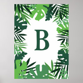 Monografisches Blätter der tropischen Sommerdschun Poster