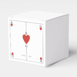 Monografisches Herz beim Kartenspielen Geschenkschachtel