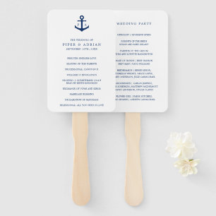 Monografisches Hochzeitsprogramm für Nautic Navy B Fächer