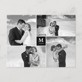 Monografisches Hochzeitsszenario Center Square Fot Postkarte