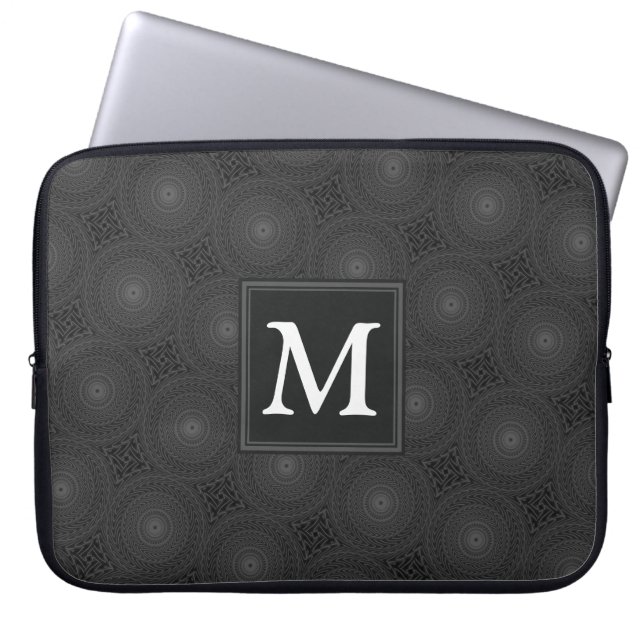 Monografisches Kreismuster Laptopschutzhülle (Vorderseite)