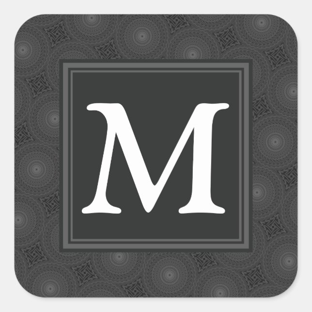 Monografisches Kreismuster Quadratischer Aufkleber (Vorderseite)
