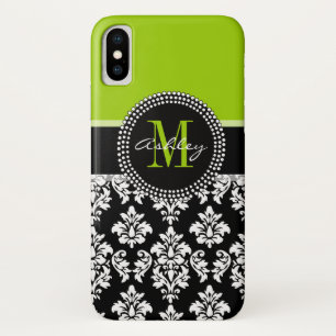 Monografisches Monogramm des muschelgrünen Damasku Case-Mate iPhone Hülle