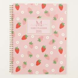 Monografisches Monogramm süße Rosa und rote Erdbee Planer