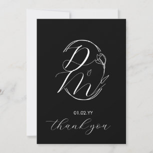 Monografisches Script-Botanisches Floral-Logo Hoch Einladung