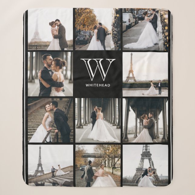Monogram 11 Square Foto Schwarz Sherpadecke (Vorderseite)