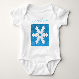 Monogram 2020 Hallo Winterurlaub Schneeflocke Baby Strampler