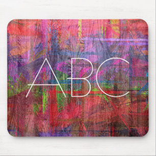 Monogram #2, farbiges Holzkörnchen Mousepad