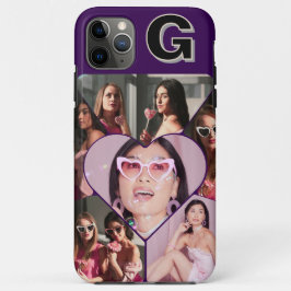 Monogram 6-Foto Collage Aquamarin iPhone Case