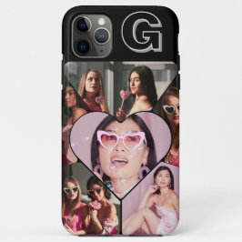 Monogram 6-Foto Collage Aquamarin iPhone Case