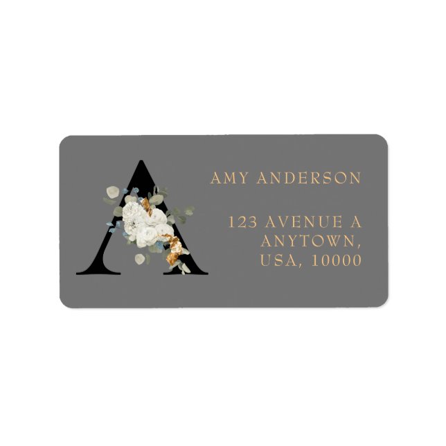 Monogram A Adressaufkleber (Vorne)