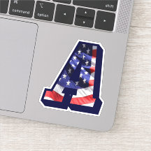 Monogram A American Flag Letter A Initial USA