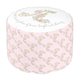 Monogram A Aurora name bedeutet rosa, weiße Poule Hocker