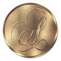 Monogram A Bronze Wedding Invitation Holiday