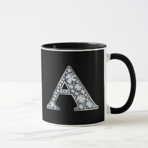 Monogram A Imitate Diamond Tasse