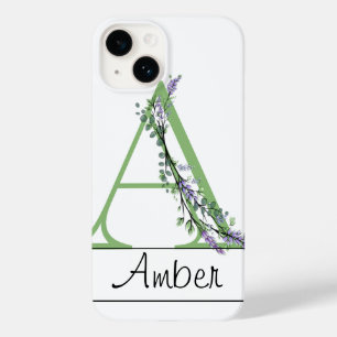 Monogram A Lavender Eucalyptus Case-Mate iPhone Ca 14 Hülle
