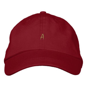 Monogram A Letter Printed Red Elegant Hat- Cap Bestickte Baseballkappe