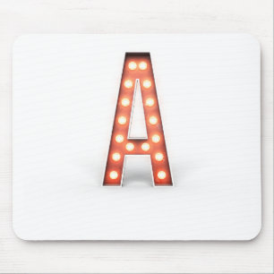 Monogram A Marquee Lights Mousepad