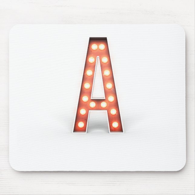 Monogram A Marquee Lights Mousepad (Vorne)