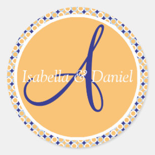 Monogram A Wedding Siegel Stickers