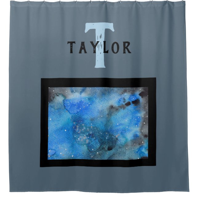 Monogram Abstrakt Art Duschvorhang (Vorderseite)