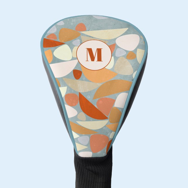 Monogram Abstrakt Modern Geometric Golf Headcover (Modern abstract monogram initial personalized unique golf head cover)
